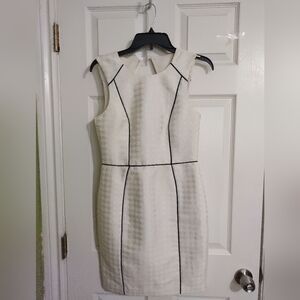 H&M Cream Mini Dress with Black Accents